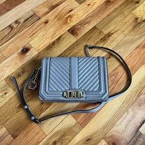 AUTHENTIC Rebecca Minkoff Chevron Quilted Love Crossbody Bag | Mink